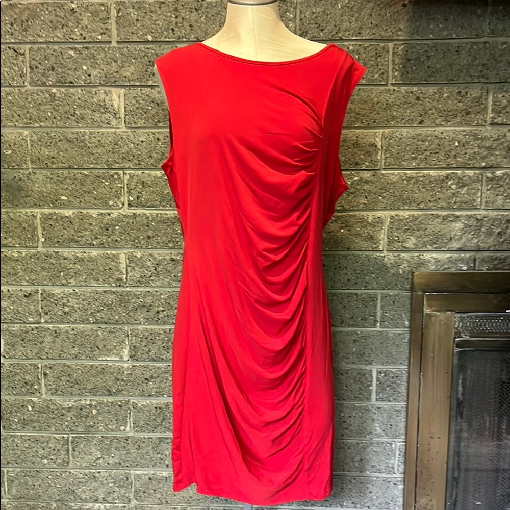Michael Kors Elegant Red Sleeveless Dress
